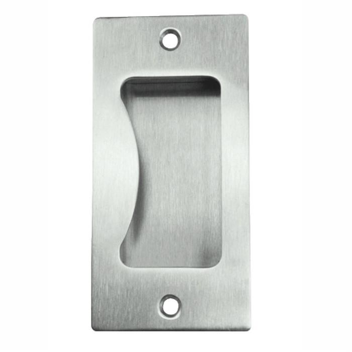 Hafele 902.00.570 Flush Pull Inset Handle; 100 x 50 mm; Grade 316; Satin Stainless Steel (SSS)