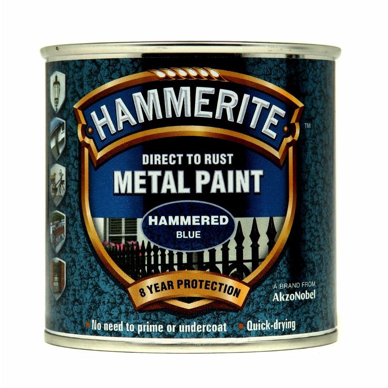Hammerite Direct To Rust Hammered Finish; Blue (BL); 250ml