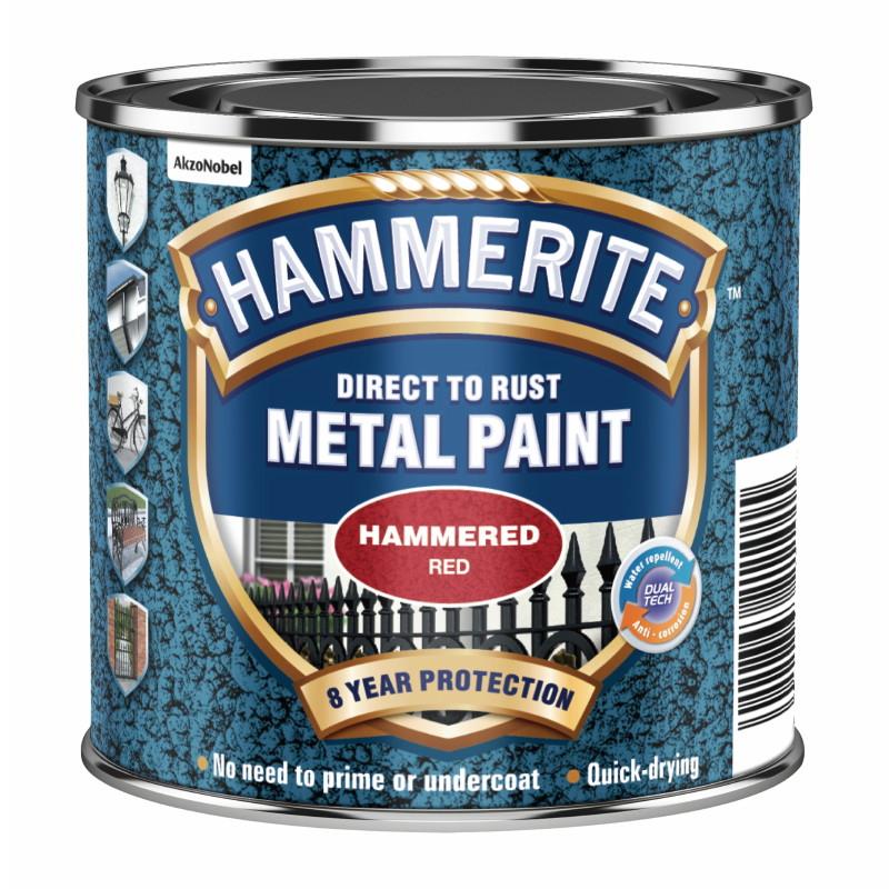 Hammerite Direct To Rust Hammered Finish; Red (RD); 250ml