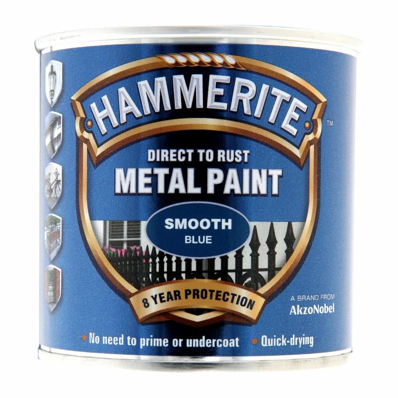 Hammerite Direct To Rust Smooth Finish; Blue (BL); 250ml