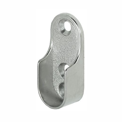 Oval Hanging Rail End Socket; Chrome Plated (CP); 30 x 15mm
