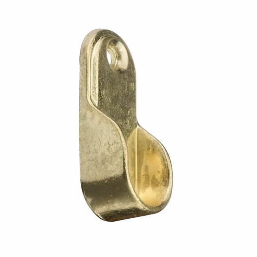 Oval Hanging Rail End Socket; Electro Brassed (EB); 30 x 15mm