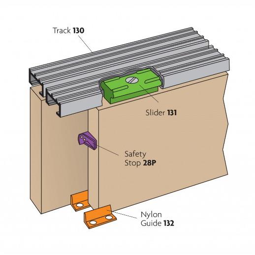 Henderson SS4 Slipper Cupboard Door Gear; 9kg Max Per Leaf; 2 Leaves; Track Length 1200mm