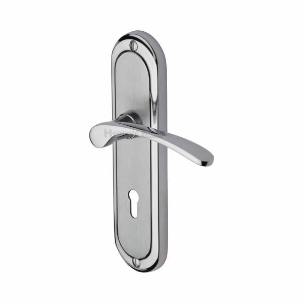 Heritage AMB6200-AP Ambassador Lever Handle Lock Set; Backplate 189 x 48mm (7 1/2