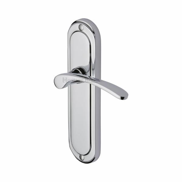 Heritage AMB6210-PC Ambassador Lever Handle Latch Set; Backplate 189 x 48mm (7 1/2