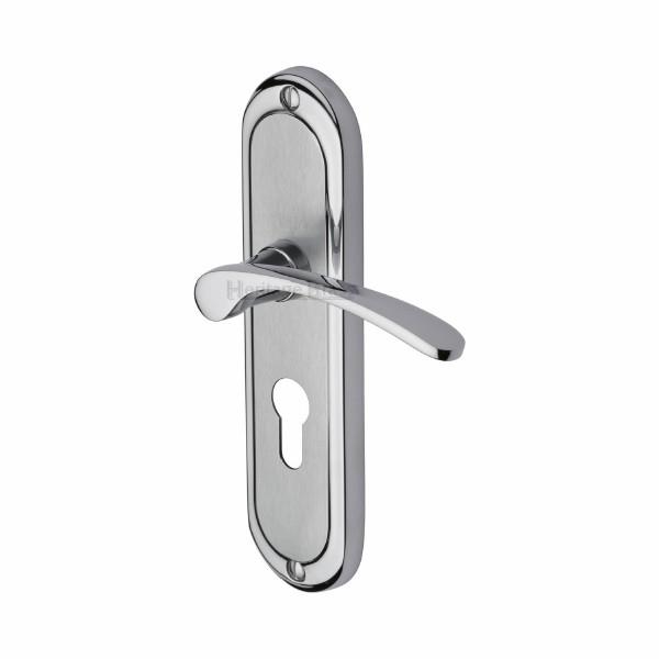 Heritage AMB6248-AP Ambassador Lever Handle Euro Profile Lock Set; Backplate 189 x 48mm (7 1/2