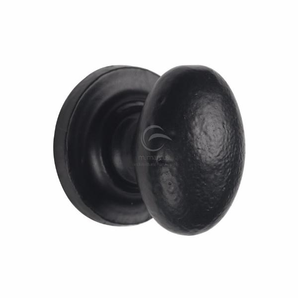Heritage FB179 Cabinet Knob; Oval; Tudor Collection Antique Black (AB); 38mm (1 1/2