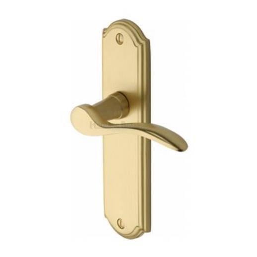 Heritage HOW1310-SB Howard Lever Handle Latch Set; 170 x 48 x 9mm Backplate; 109mm Lever; 53mm Projection; Satin Brass (SB)