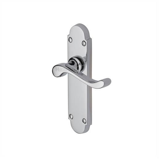 Heritage S610-PC Savoy Victorian Scroll Lever Handle Latch Set; 171 x 42mm Backplate; Polished Chrome Plated (CP)