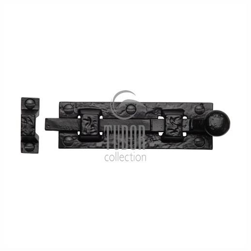 Heritage TC168 Door Bolt; Straight; Tudor Collection Antique Black (AB); 102mm (4