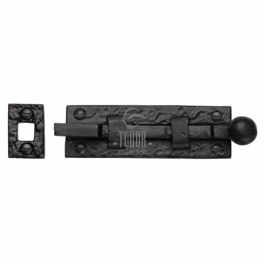 Heritage TC169 Door Bolt; Necked; Tudor Collection Antique Black (AB); 100mm (4