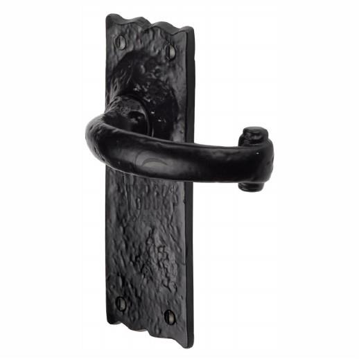 Heritage TC315 The Colonial Lever Handle Latch Set; 155 x 53mm Back Plate; Tudor Collectio Antique Black (AB)