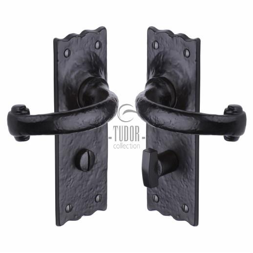 Heritage TC320 The Colonial Lever Handle Bathroom Set; 155 x 53mm Back Plate; Tudor Collection Antique Black (AB)