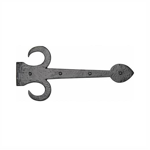 Heritage TC412 305 Fleur-De-Lys (FDL) Dummy Hinge Front; Tudor Collection Antique Black (AB); 305mm (12