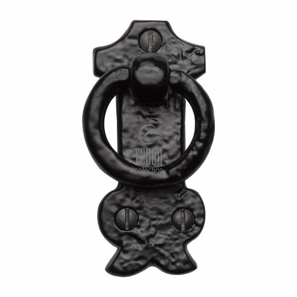 Heritage TC458 Cabinet Ring Pull On Plate; Tudor Collection Antique Black (AB); 0 x 40mm; Ring Diameter 35mm