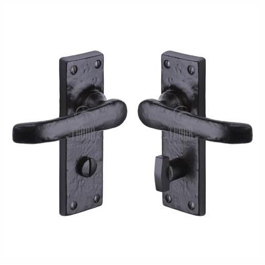 Heritage TC530 Windsor Lever Handle Bathroom Set; Tudor Collection Antique Black (AB); 142 x 42mm (5 1/2