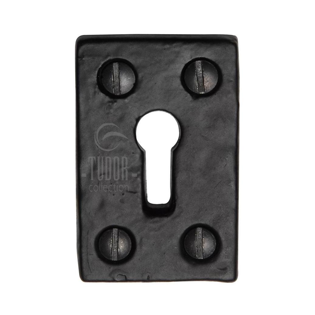 Heritage TC544 Plain Escutcheon; Tudor Collection Antique Black (AB); 49 x 31mm