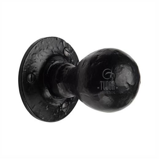 Heritage Tudor TC970 Ball Mortice Knob Set; Tudor Collection Antique Black (AB); 57mm (2 1/4