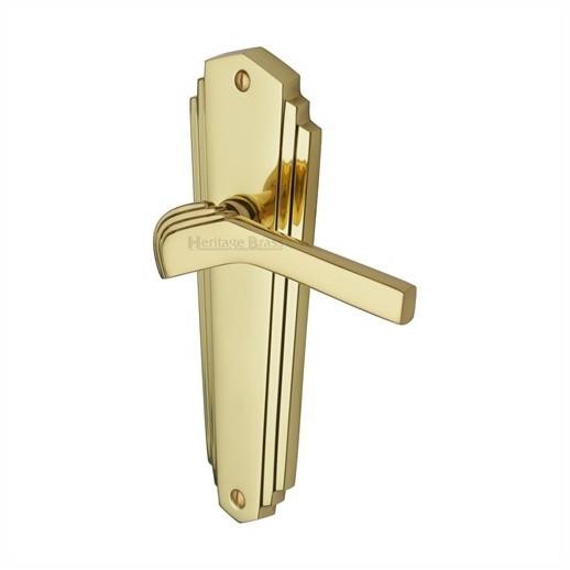 Heritage WAL6510-PB Waldorf Lever Handle Latch Set; 203 x 66mm Back Plate; Polished Brass (PB)