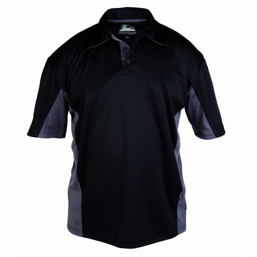 Himalayan H800 Zephyr Polo Shirt; Black/Grey (BK)(GR); Small (S)