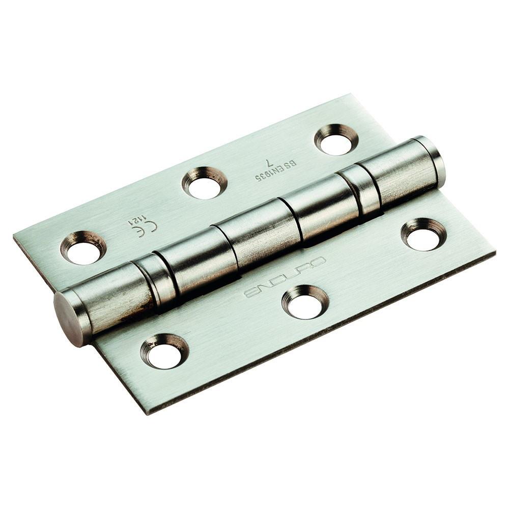 Stainless Steel Ball Bearing Butt Hinges; Satin Stainless Steel (SSS); 76 x 51 x 2mm (3