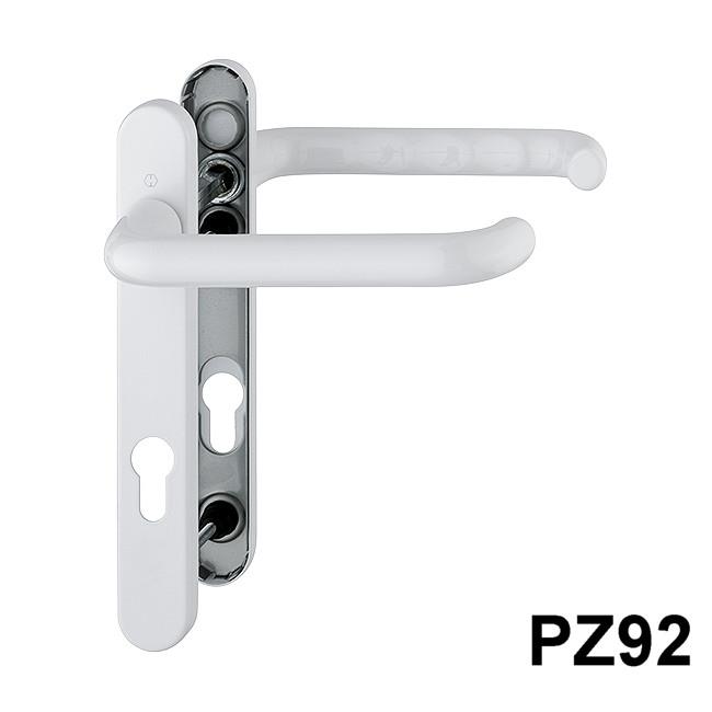 Hoppe 1960142 Paris Series UPVC Door Handle Set; Unsprung Extended Lever/Lever; 92mm Centres; 220 x 30mm Backplate; 2 Hole Fix; 122mm Screw Centre; 173mm Lever; 137/3337; White (WH) (F9016)