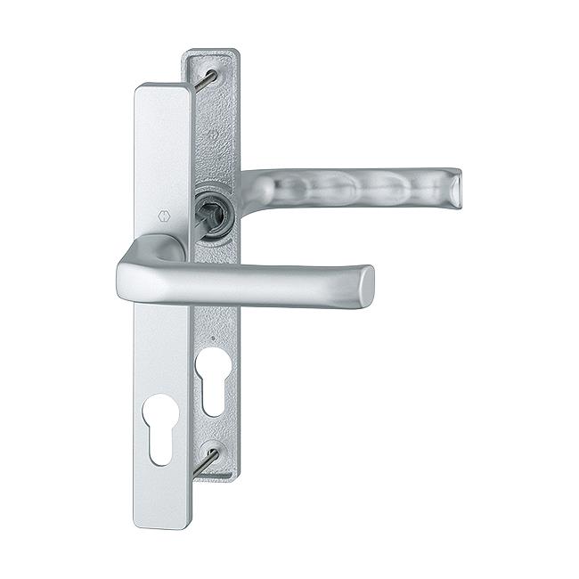 Hoppe 3209601 London Series PVCu Door Handle Set; Unsprung Lever/Lever; 72mm Centres; 205 x 27mm Backplate; 2 Hole Fix; 180mm Screw Centres; 113/200LF/200LM; Silver (SIL) (F1)