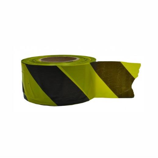 Centurion TA17L Hazard Warning Barrier Tape, Non-Adhesive; Black/Yellow (YEL) (BK), 75mm x 500m