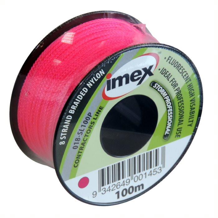 Imex SL100P String Line; 8 Braided; 100 Metres; Pink (PI)
