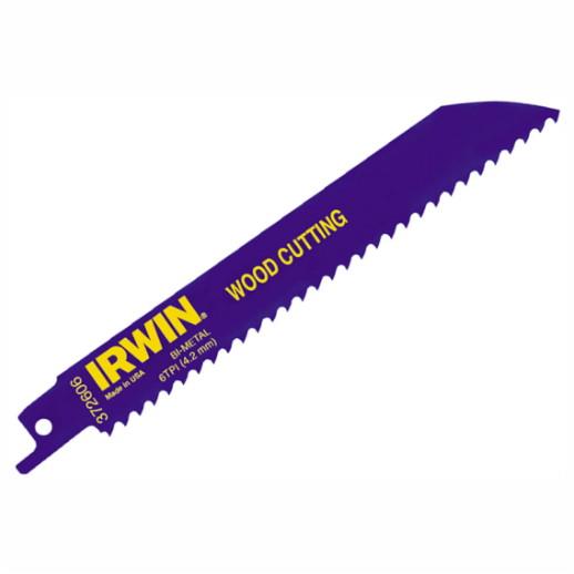 Irwin 10504150 Reciprocating Saw Blades; Wood Cutting; 6 TPI; 150mm; (606R); Pack (5)