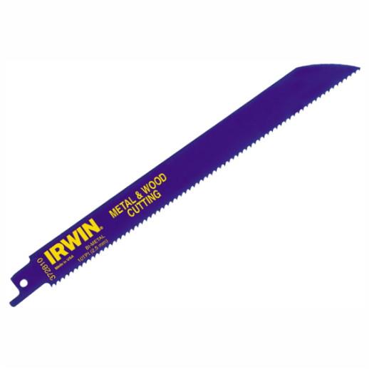 Irwin 10506427 Reciprocating Saw Blades; Metal & Wood Cutting; Bi-Metal; 10 TPI; 150mm (610R); Pack (2)