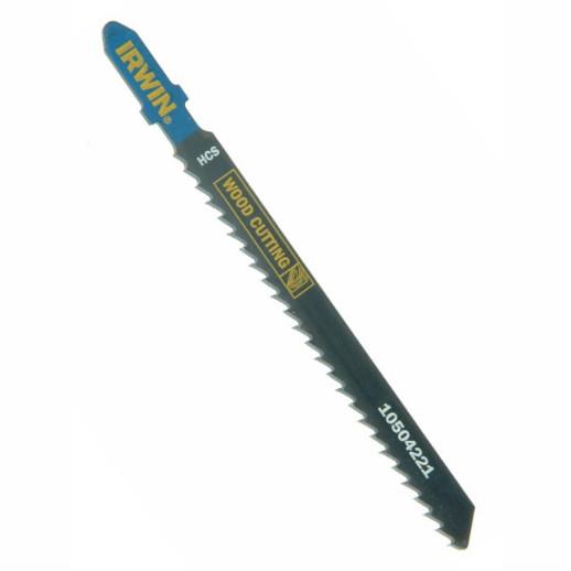 Irwin 10504223 T101BR Jigsaw Blades; Down Cut; Wood Cutting; 100mm (4"); 10 TPI;  Pack (5)