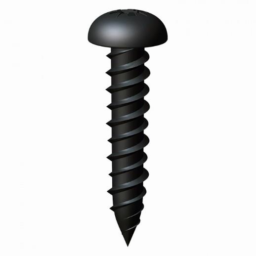 Timco Black Jax Twinthread Round Head Pozi Wood Screw; Black Japanned (BK); 3.5 x 16mm (6 x 5/8