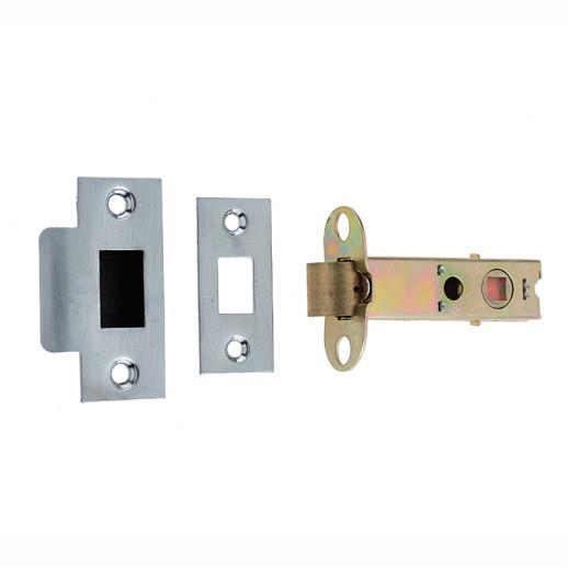 Jedo JL6666 Bolt ThroughTubular Mortice Latch; Heavy Duty Double Sprung; 79mm (3"); 60mm (2 1/2") Backset; Polished Brass/Satin Stainless (PB)(SSS)