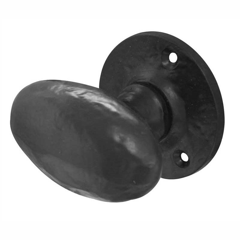 Jedo JAB48 Oval Mortice Knob Set; Antique Black (AB)