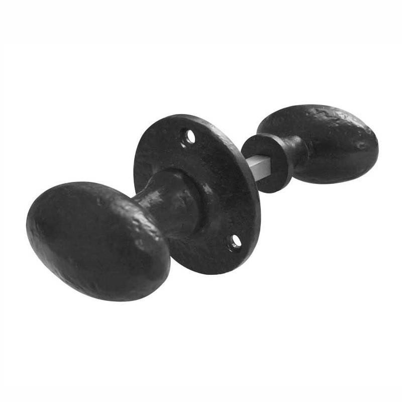 Jedo JAB48R Oval Rim Knob Set; Antique Black (AB)