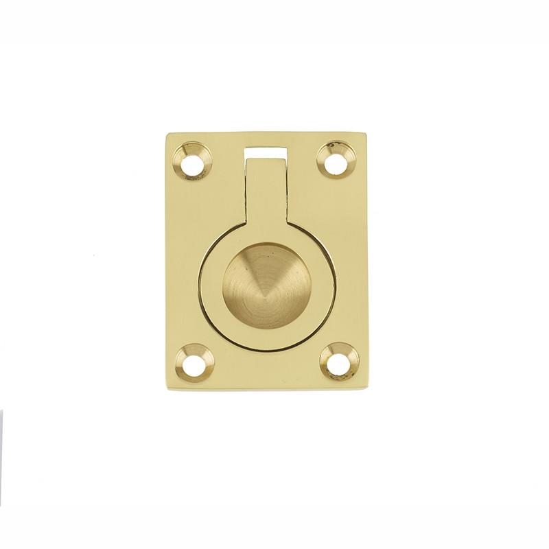 Jedo JV424APB Flush Ring; 38 x 50mm; Polished Brass (PB)