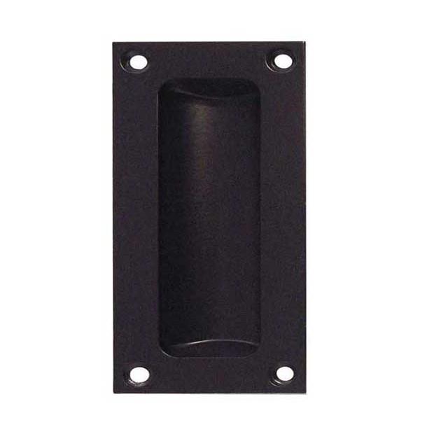 Jedo JV428BL Double Pressed Flush Pull; 11mm Deep; Black (BK); 75 x 40mm