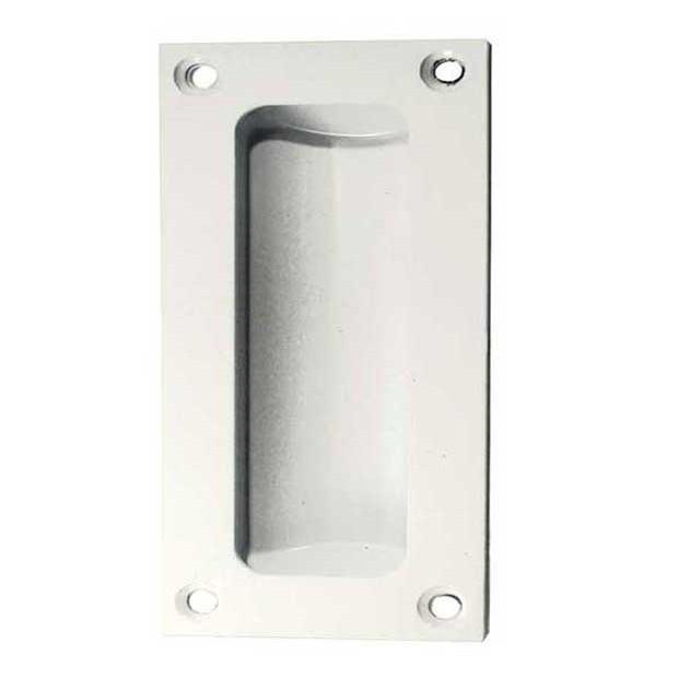 Jedo JV428WH Double Pressed Flush Pull; 11mm Deep; White (WH); 75 x 40mm