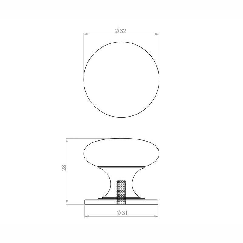 Jedo JV47B Victorian Cupboard Knob; Satin Nickel Plated (SNP); 32mm (1 1/4