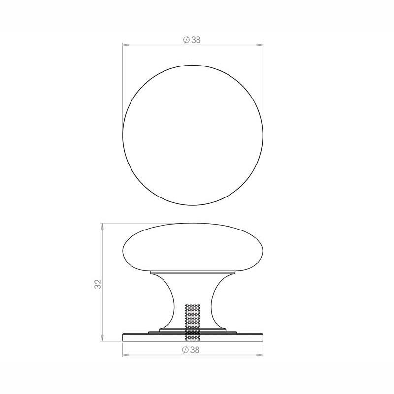 Jedo JV47C Victorian Cupboard Knob; Satin Chrome Plated (SCP); 38mm (1 1/2