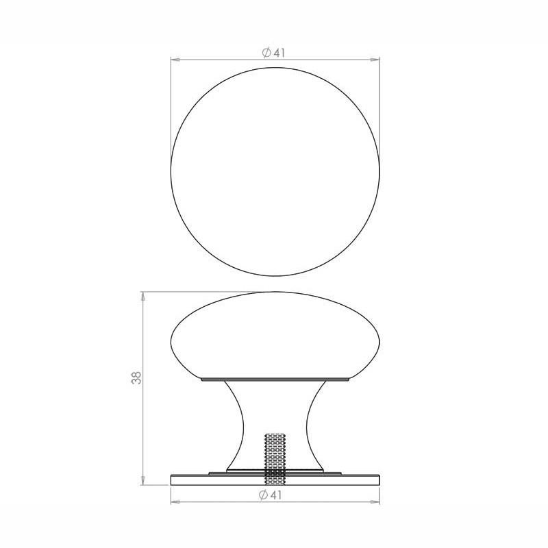 Jedo JV47D Victorian Cupboard Knob; Polished Chrome Plated (CP); 42mm (1 5/8