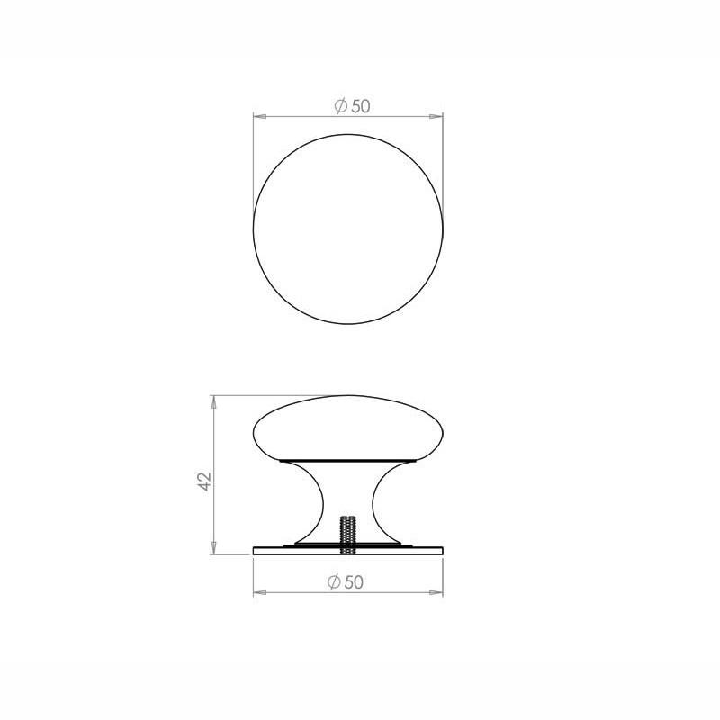 Jedo JV47E Victorian Cupboard Knob; Polished Chrome Plated (CP); 50mm (2