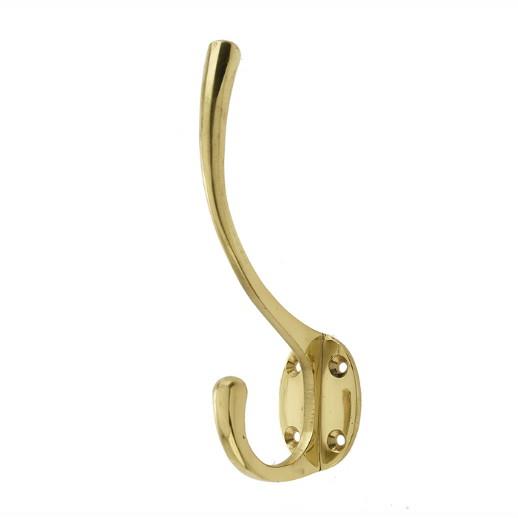 Jedo JV60PB Hat & Coat Hook; 142mm; Polished Brass (PB)