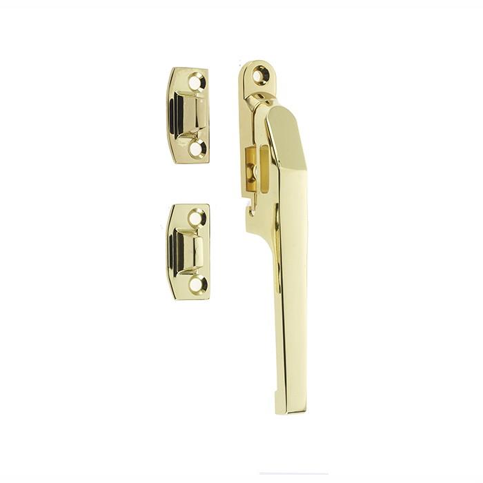 Jedo JW78PB Modern Non Locking Night Vent Casement Fastener; 124mm; Polished Brass (PB)