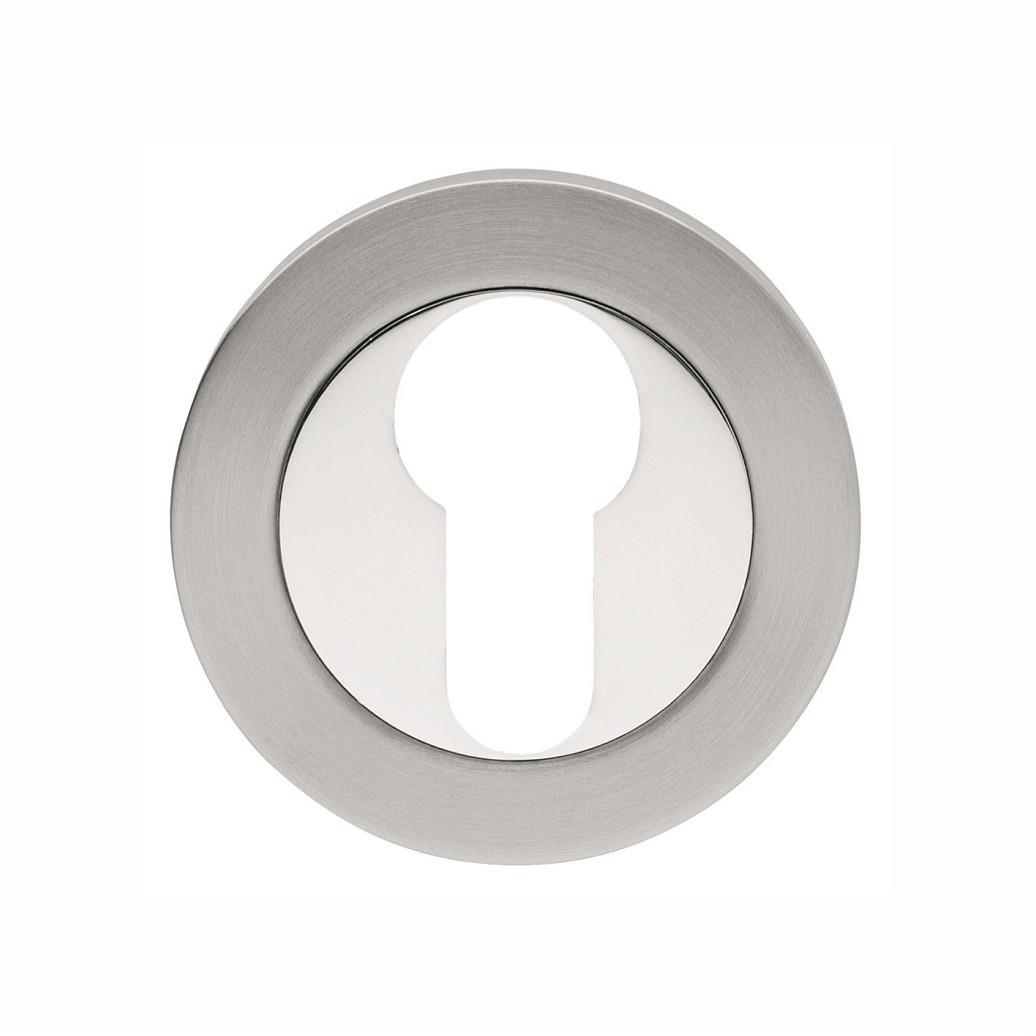 Karcher EZ13332-PZ73 Euro Profile Escutcheon; 3 Piece 52 x 10mm Rose; Polished Stainless Steel Inner Ring/Satin Stainless Steel (PSS)(SSS) Mixed Finish