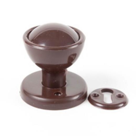 Plastic Rim / Mortice Knob Set; 51mm; Brown (BN)