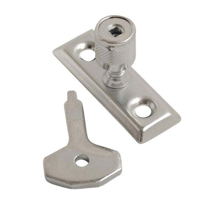 Locking Casement Stay Pin & Key; Staylock; Zinq Plated (ZP)