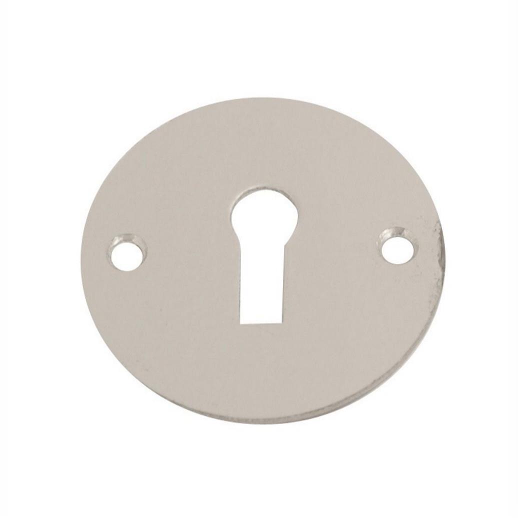 Flat Standard Profile Key Escutcheon; Face Fix; 55mm Diameter; 1.5mm; Satin Anodised Aluminium (SAA)