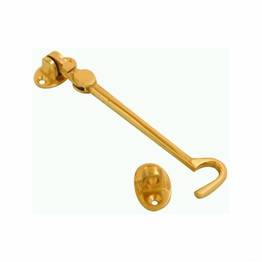 Victorian Cabin Hook; Light Duty; Silent Pattern; Polished Brass (PB); 75mm (3